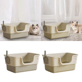 Maxbell Cat Litter Box with Cat Scoop Portable Extra Large Bedpan Cat Toilet Sandbox grey