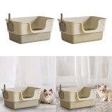 Maxbell Cat Litter Box with Cat Scoop Portable Extra Large Bedpan Cat Toilet Sandbox grey