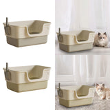 Maxbell Cat Litter Box with Cat Scoop Portable Extra Large Bedpan Cat Toilet Sandbox grey