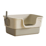Maxbell Cat Litter Box with Cat Scoop Portable Extra Large Bedpan Cat Toilet Sandbox grey