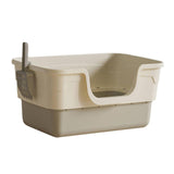 Maxbell Cat Litter Box with Cat Scoop Portable Extra Large Bedpan Cat Toilet Sandbox grey