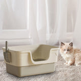 Maxbell Cat Litter Box with Cat Scoop Portable Extra Large Bedpan Cat Toilet Sandbox grey