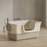 Maxbell Cat Litter Box with Cat Scoop Portable Extra Large Bedpan Cat Toilet Sandbox grey
