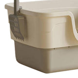 Maxbell Cat Litter Box with Cat Scoop Portable Extra Large Bedpan Cat Toilet Sandbox grey