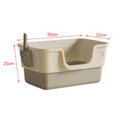 Maxbell Cat Litter Box with Cat Scoop Portable Extra Large Bedpan Cat Toilet Sandbox grey