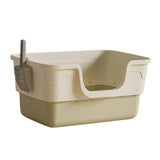 Maxbell Cat Litter Box with Cat Scoop Portable Extra Large Bedpan Cat Toilet Sandbox green