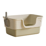 Maxbell Cat Litter Box with Cat Scoop Portable Extra Large Bedpan Cat Toilet Sandbox green