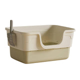 Maxbell Cat Litter Box with Cat Scoop Portable Extra Large Bedpan Cat Toilet Sandbox green