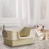 Maxbell Cat Litter Box with Cat Scoop Portable Extra Large Bedpan Cat Toilet Sandbox green