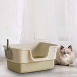 Maxbell Cat Litter Box with Cat Scoop Portable Extra Large Bedpan Cat Toilet Sandbox green