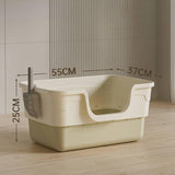 Maxbell Cat Litter Box with Cat Scoop Portable Extra Large Bedpan Cat Toilet Sandbox green
