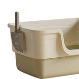 Maxbell Cat Litter Box with Cat Scoop Portable Extra Large Bedpan Cat Toilet Sandbox green