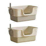 Maxbell Open Top Pet Litter Box with Scoop Pet Cleaner Accessories Bedpan Cat Toilet grey