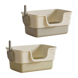 Maxbell Open Top Pet Litter Box with Scoop Pet Cleaner Accessories Bedpan Cat Toilet grey