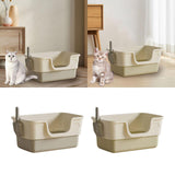 Maxbell Open Top Pet Litter Box with Scoop Pet Cleaner Accessories Bedpan Cat Toilet grey