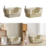 Maxbell Open Top Pet Litter Box with Scoop Pet Cleaner Accessories Bedpan Cat Toilet grey