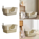 Maxbell Open Top Pet Litter Box with Scoop Pet Cleaner Accessories Bedpan Cat Toilet grey