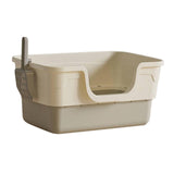 Maxbell Open Top Pet Litter Box with Scoop Pet Cleaner Accessories Bedpan Cat Toilet grey