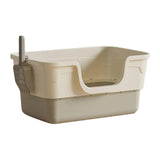 Maxbell Open Top Pet Litter Box with Scoop Pet Cleaner Accessories Bedpan Cat Toilet grey