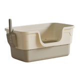 Maxbell Open Top Pet Litter Box with Scoop Pet Cleaner Accessories Bedpan Cat Toilet grey