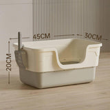 Maxbell Open Top Pet Litter Box with Scoop Pet Cleaner Accessories Bedpan Cat Toilet grey