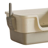 Maxbell Open Top Pet Litter Box with Scoop Pet Cleaner Accessories Bedpan Cat Toilet grey