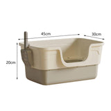 Maxbell Open Top Pet Litter Box with Scoop Pet Cleaner Accessories Bedpan Cat Toilet grey