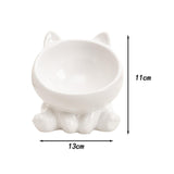 Maxbell Maxbell Ceramic Cat Feeder Bowl Dish Cat Food and Water Raised Bowl for Dry Wet Food white