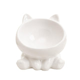 Maxbell Maxbell Ceramic Cat Feeder Bowl Dish Cat Food and Water Raised Bowl for Dry Wet Food white