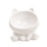 Maxbell Maxbell Ceramic Cat Feeder Bowl Dish Cat Food and Water Raised Bowl for Dry Wet Food white