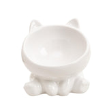 Maxbell Maxbell Ceramic Cat Feeder Bowl Dish Cat Food and Water Raised Bowl for Dry Wet Food white