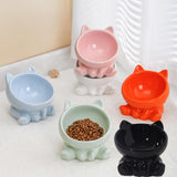 Maxbell Ceramic Cat Feeder Bowl Dish Cat Food and Water Raised Bowl for Dry Wet Food orange