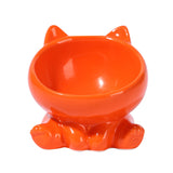 Maxbell Ceramic Cat Feeder Bowl Dish Cat Food and Water Raised Bowl for Dry Wet Food orange