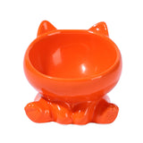 Maxbell Ceramic Cat Feeder Bowl Dish Cat Food and Water Raised Bowl for Dry Wet Food orange