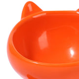 Maxbell Ceramic Cat Feeder Bowl Dish Cat Food and Water Raised Bowl for Dry Wet Food orange