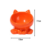 Maxbell Ceramic Cat Feeder Bowl Dish Cat Food and Water Raised Bowl for Dry Wet Food orange