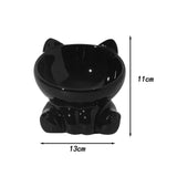 Maxbell Maxbell Ceramic Cat Feeder Bowl Dish Cat Food and Water Raised Bowl for Dry Wet Food black