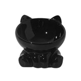 Maxbell Maxbell Ceramic Cat Feeder Bowl Dish Cat Food and Water Raised Bowl for Dry Wet Food black