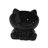 Maxbell Maxbell Ceramic Cat Feeder Bowl Dish Cat Food and Water Raised Bowl for Dry Wet Food black