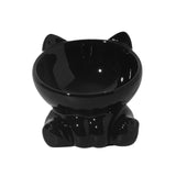 Maxbell Maxbell Ceramic Cat Feeder Bowl Dish Cat Food and Water Raised Bowl for Dry Wet Food black