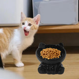 Maxbell Maxbell Ceramic Cat Feeder Bowl Dish Cat Food and Water Raised Bowl for Dry Wet Food black