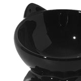 Maxbell Maxbell Ceramic Cat Feeder Bowl Dish Cat Food and Water Raised Bowl for Dry Wet Food black