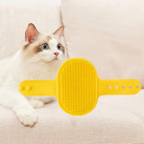 Maxbell Pet Grooming Brush Tool Silicone Cat Grooming Massage for Indoor Cats Kitten Yellow