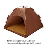 Maxbell Cat Tent Portable Soft Summer Foldable Small Dog Bed for Home Camping Indoor L Brown