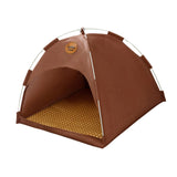 Maxbell Cat Tent Portable Soft Summer Foldable Small Dog Bed for Home Camping Indoor L Brown