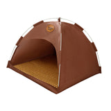 Maxbell Cat Tent Portable Soft Summer Foldable Small Dog Bed for Home Camping Indoor L Brown