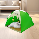 Maxbell Cat Tent Portable Soft Summer Foldable Small Dog Bed for Home Camping Indoor M Green