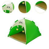 Maxbell Cat Tent Portable Soft Summer Foldable Small Dog Bed for Home Camping Indoor M Green