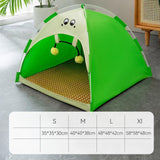 Maxbell Cat Tent Portable Soft Summer Foldable Small Dog Bed for Home Camping Indoor M Green