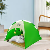 Maxbell Cat Tent Portable Soft Summer Foldable Small Dog Bed for Home Camping Indoor M Green